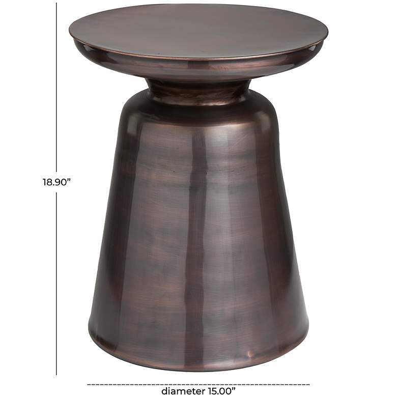 Image 6 Sebastapol 15 inch Wide Dark Copper Iron Round Accent Table more views