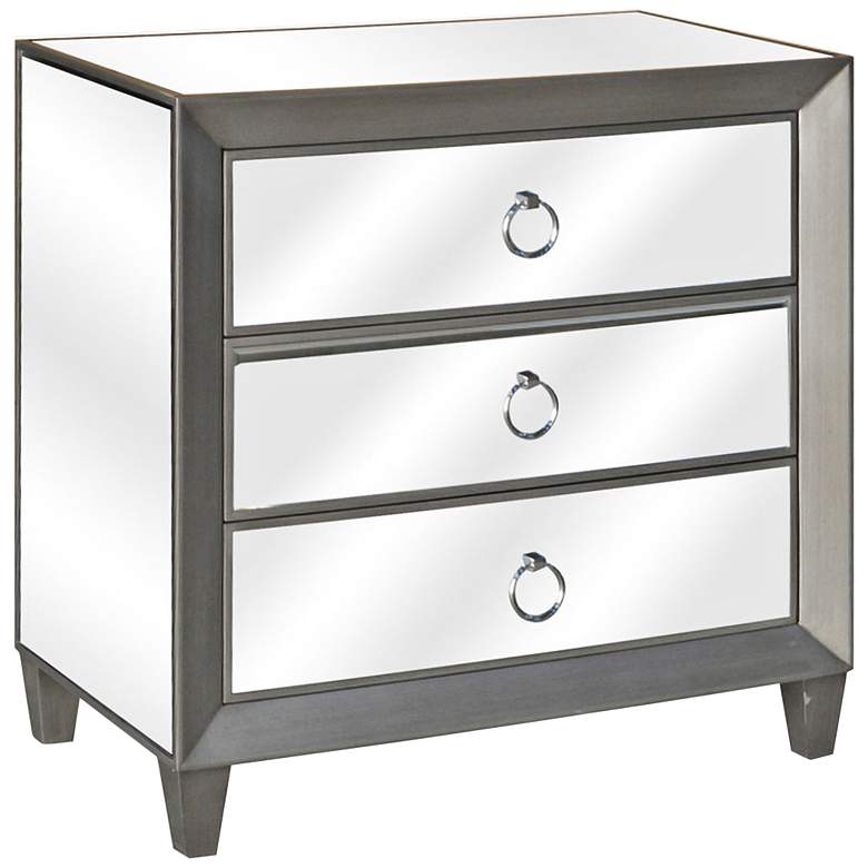 Image 1 Sebastian 30 inch Wide Mirrored 3-Drawer Accent Cabinet