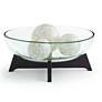 Sebastian Black Wood and Clear Glass Oval Decorative Bowl