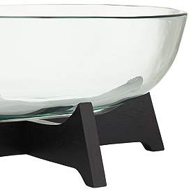 Image3 of Sebastian Black Wood and Clear Glass Oval Decorative Bowl more views