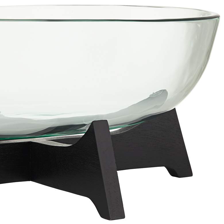 Image 3 Sebastian Black Wood and Clear Glass Oval Decorative Bowl more views