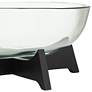 Sebastian Black Wood and Clear Glass Oval Decorative Bowl