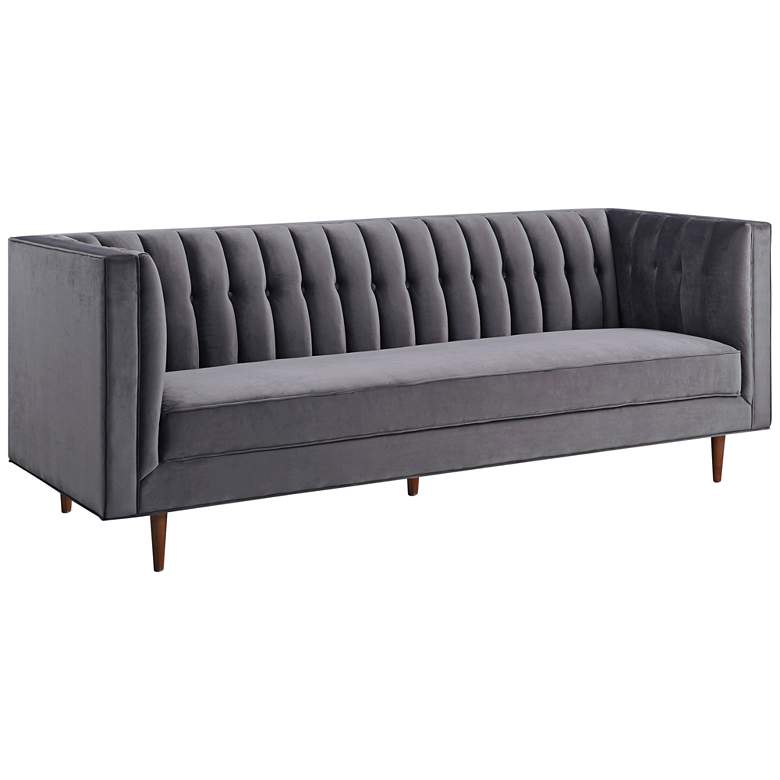 Image 1 Sebastian Gray Velvet Tufted Sofa