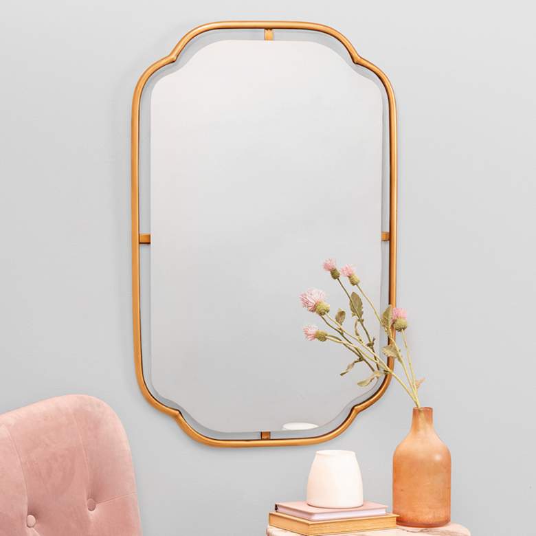 Image 1 Sebastian Shiny Gold 22 1/2 inch x 34 1/4 inch Wall Mirror