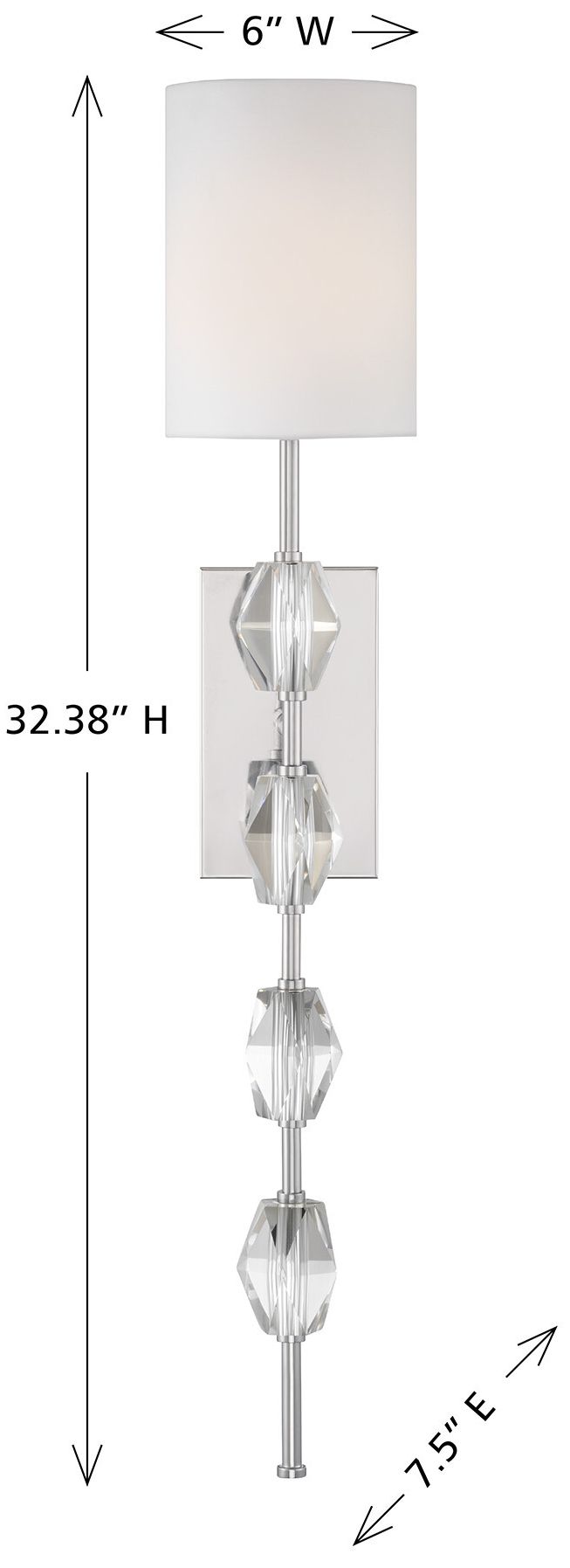 Image 6 Sebring 1-Light Wall Sconce in Polished Nickel more views