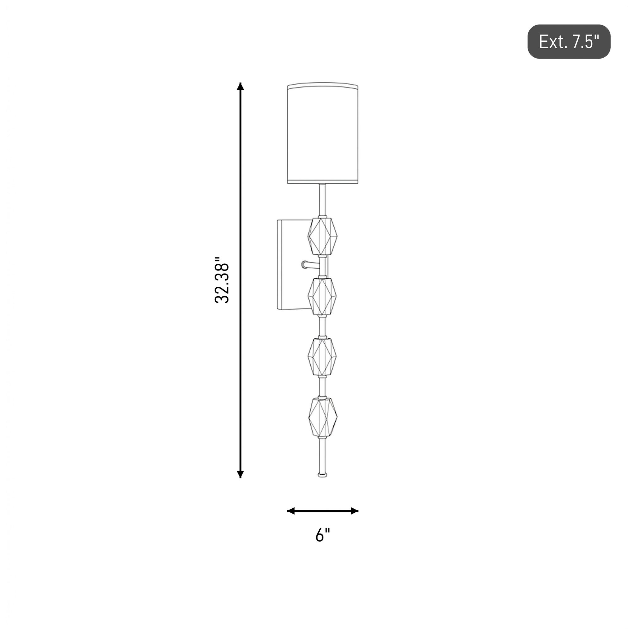 Sebring 1-Light Wall Sconce in Polished Nickel