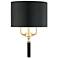 Secret Agent 18"H Gold and Black Leather 2-Light Wall Sconce