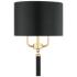 Secret Agent 18"H Gold and Black Leather 2-Light Wall Sconce