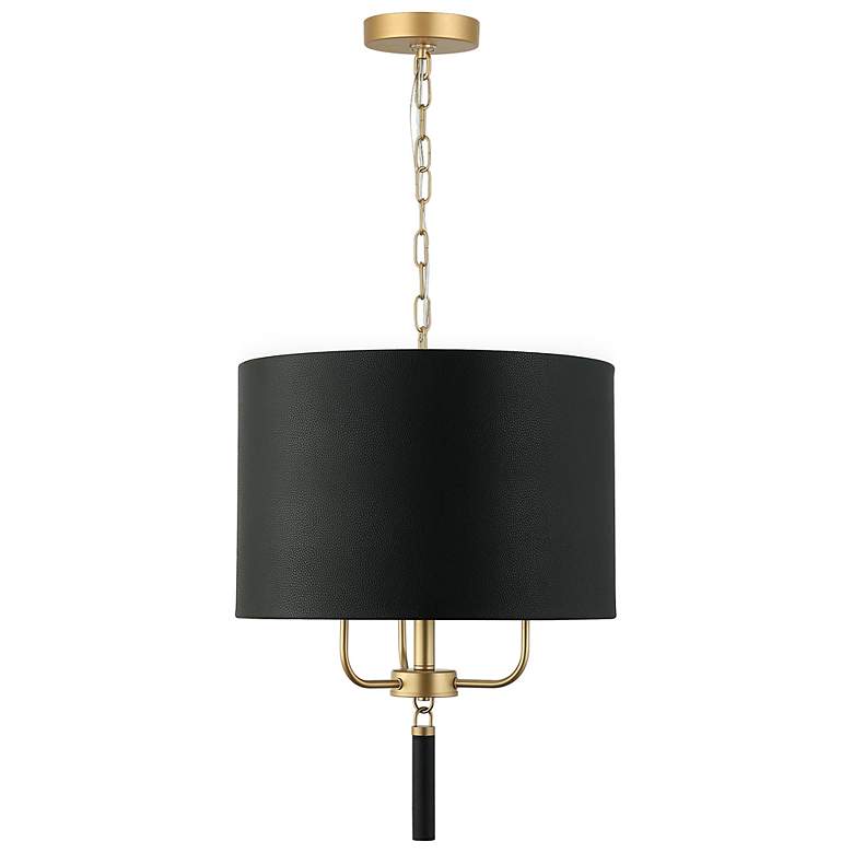 Image 1 Secret Agent 18"W Painted Gold and Black 3-Light Pendant