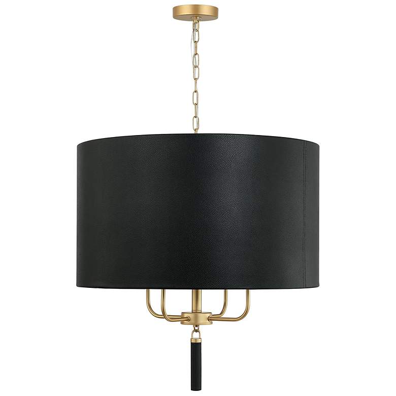 Image 1 Secret Agent 24" Wide Painted Gold and Black Drum Chandelier