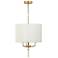 Secret Agent 3-Lt Pendant - Painted Gold & White Leather