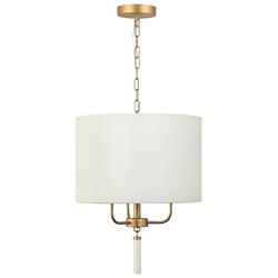 Secret Agent 3-Lt Pendant - Painted Gold & White Leather