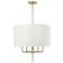 Secret Agent 4-Lt Pendant - Painted Gold & White Leather