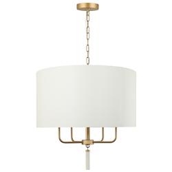 Secret Agent 4-Lt Pendant - Painted Gold & White Leather