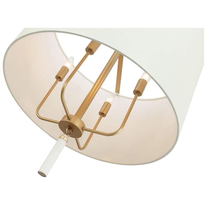 Image 3 Secret Agent 4-Lt Pendant - Painted Gold & White Leather more views