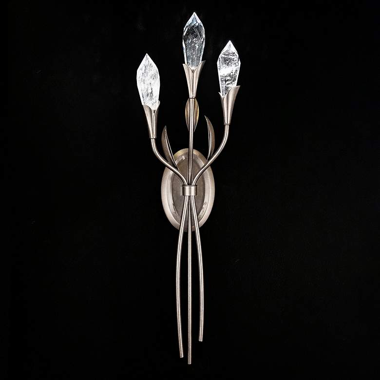 Image 1 Secret Garden 27"H Antique Silver 3-Light LED Wall Sconce