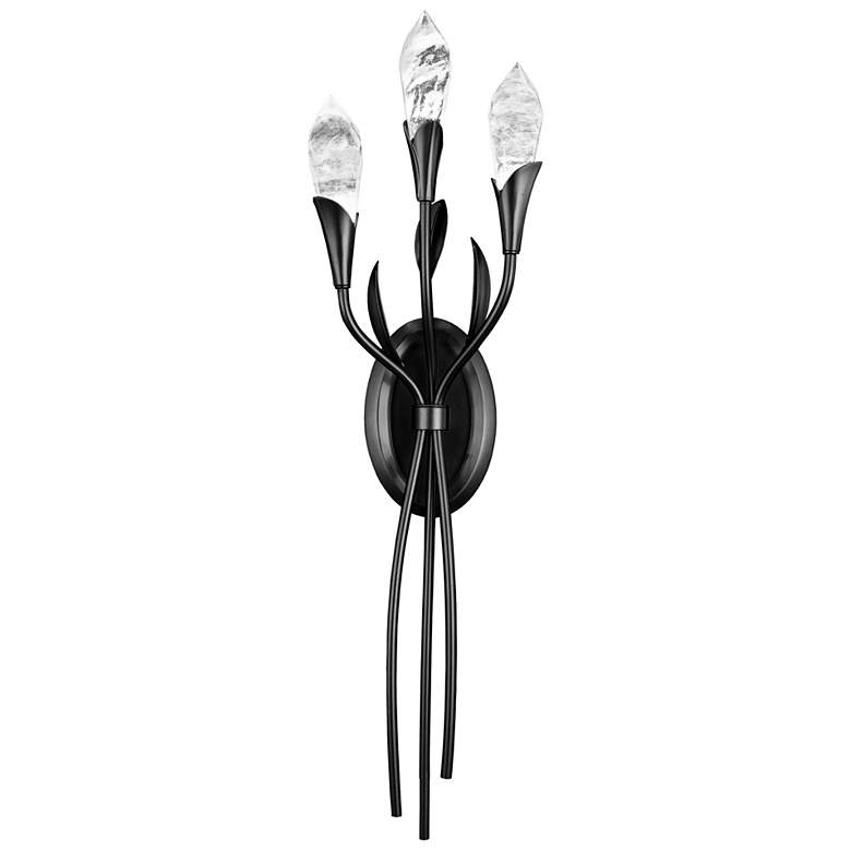 Image 1 Secret Garden 27 inchH x 6.6 inchW 3-Light Crystal Wall Sconce in Black