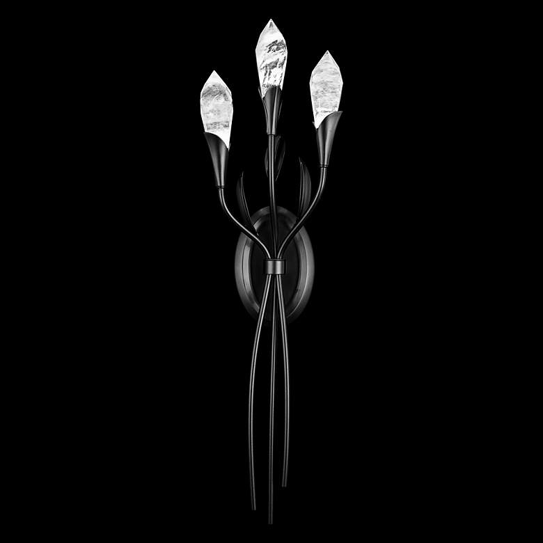 Image 3 Secret Garden 27"H x 6.6"W 3-Light Crystal Wall Sconce in Black more views