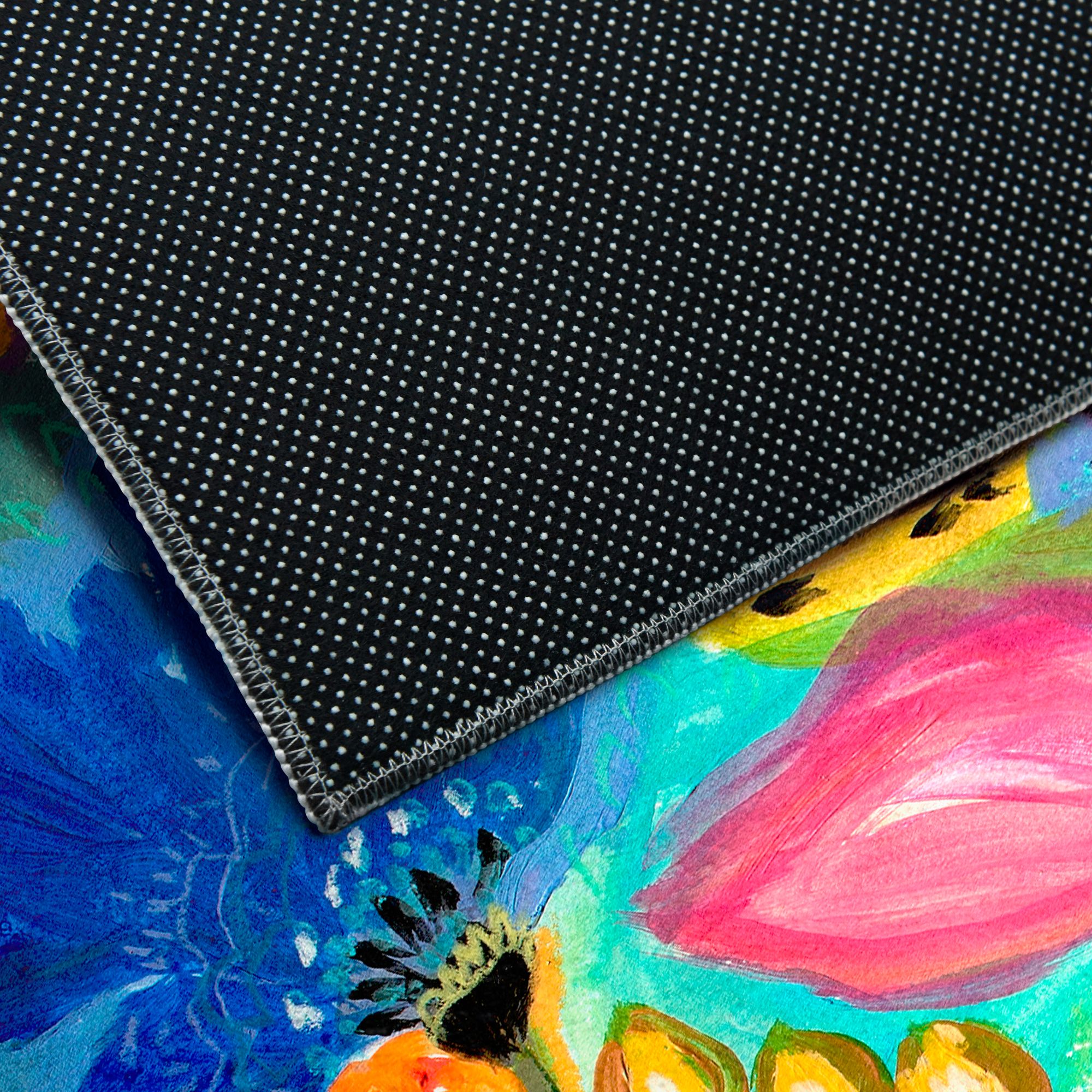 Image 4 Secret Garden Floral II Washable Art Area Rug size 5'x8' more views