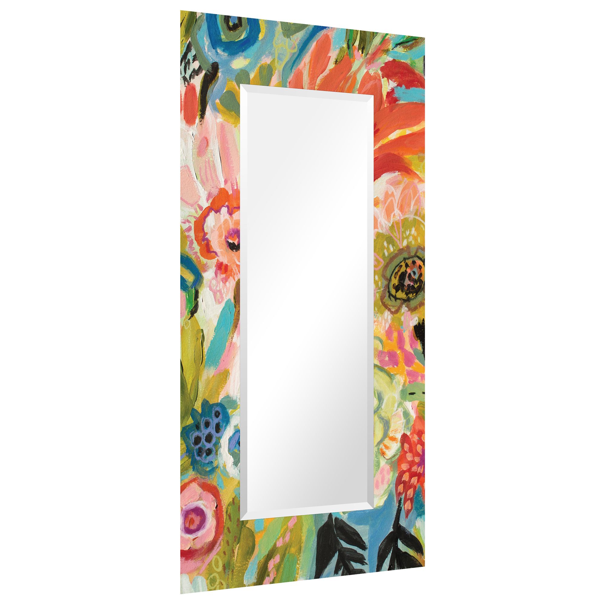 Image 3 Secret Garden Floral III Beveled Leaner Mirror on Tempered Art Glass more views