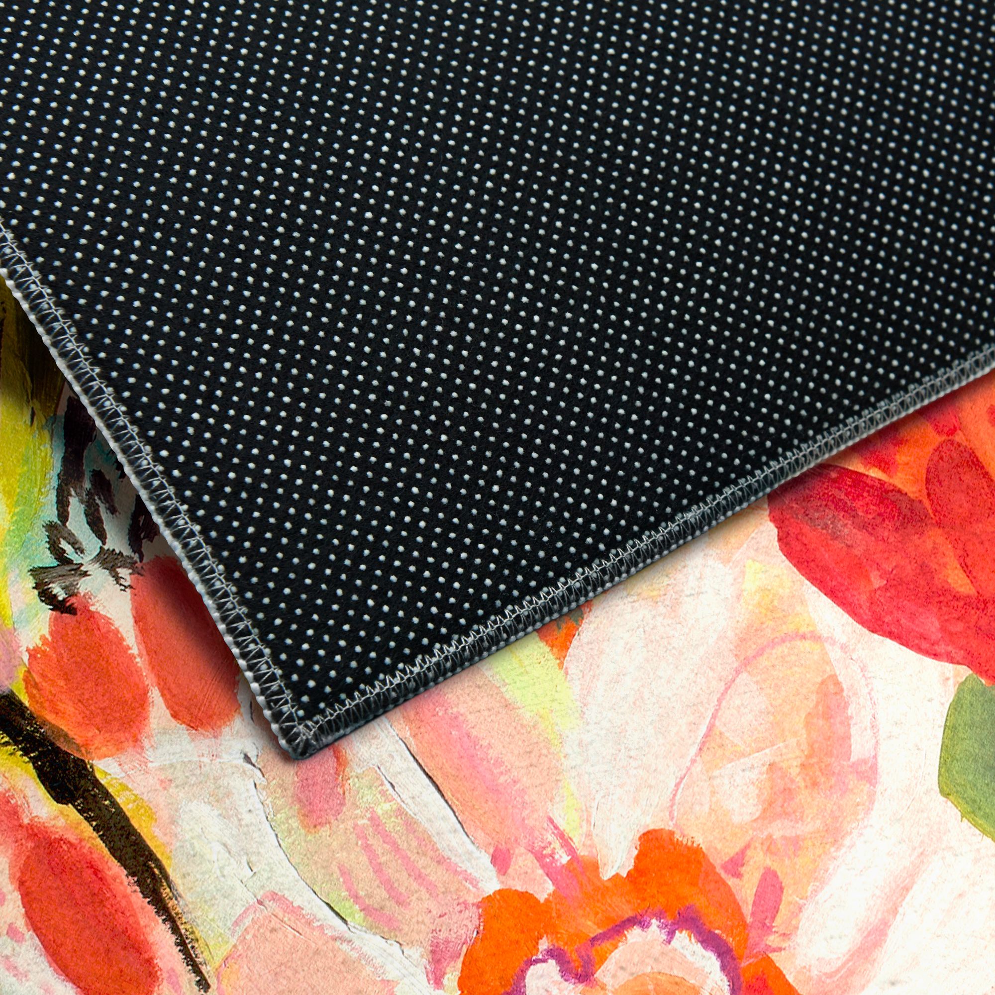 Image 4 Secret Garden Floral III Washable Art Area Rug size 5'x8' more views