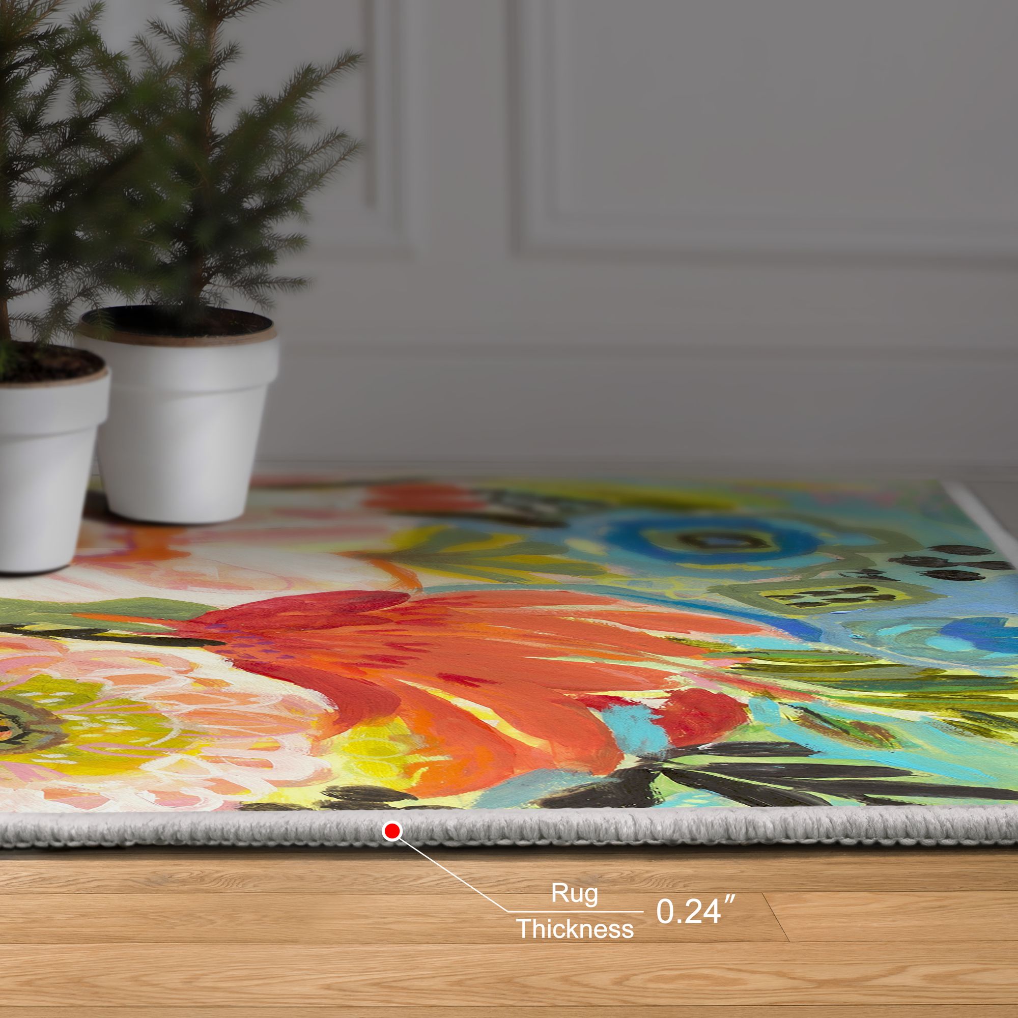 Image 6 Secret Garden Floral III Washable Art Area Rug size 5'x8' more views