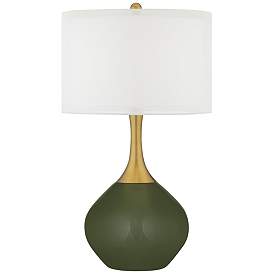 Image1 of Secret Garden Green Nickki Brass Modern Table Lamp