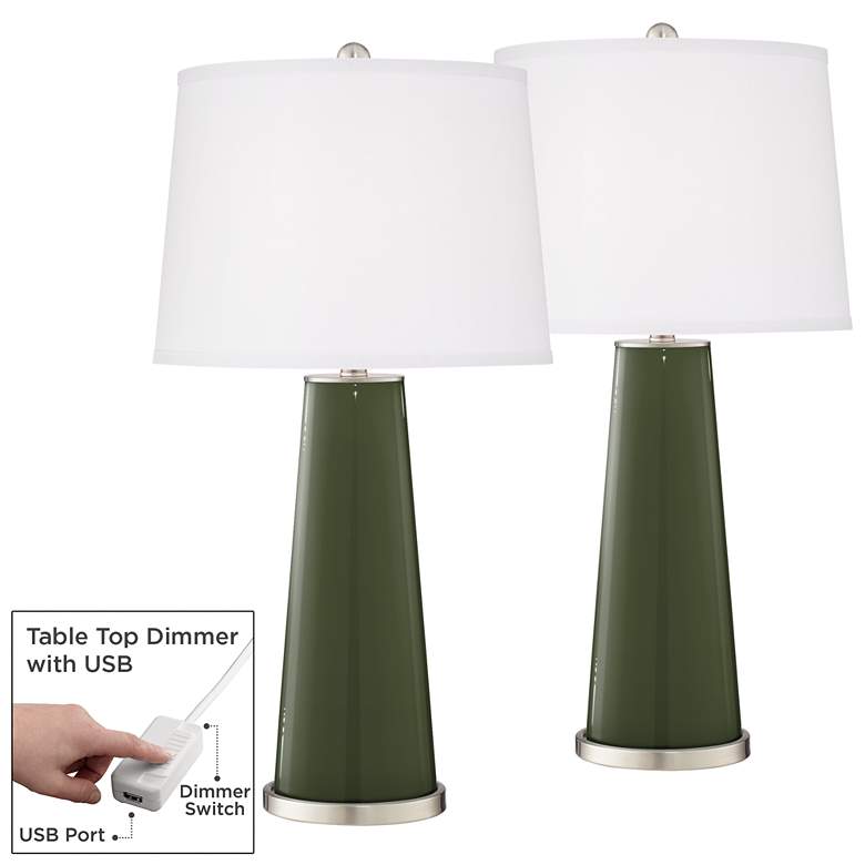 Image 1 Secret Garden Leo Table Lamp Set of 2 with Dimmers