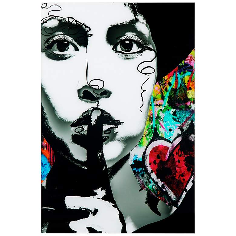 Image 2 Secrets 50 3/4"H Floating Tempered Glass Graphic Wall Art