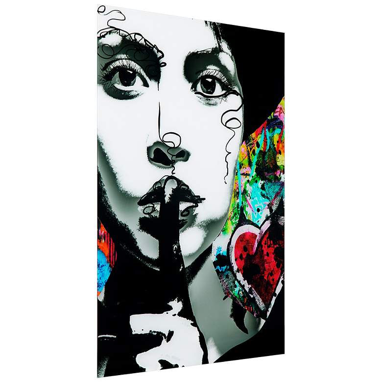 Image 4 Secrets 50 3/4 inchH Floating Tempered Glass Graphic Wall Art more views