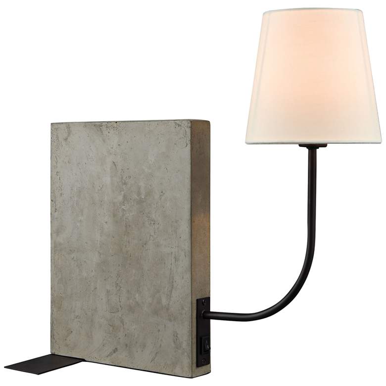 Image 1 Sector Concrete and Oil Rubbed Bronze Desk Lamp