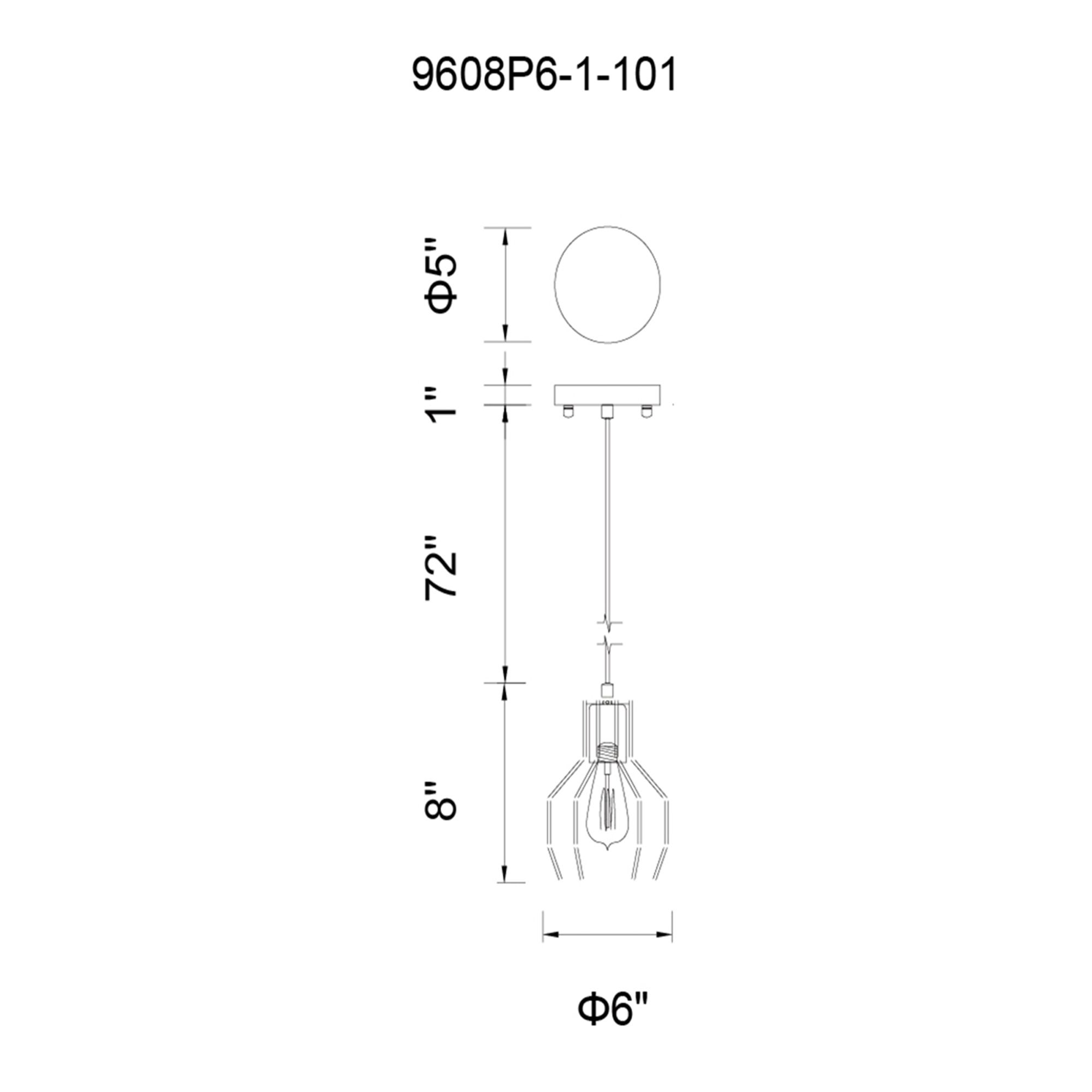 Image 7 Secure 1 Light 6in Black Mini Pendant more views