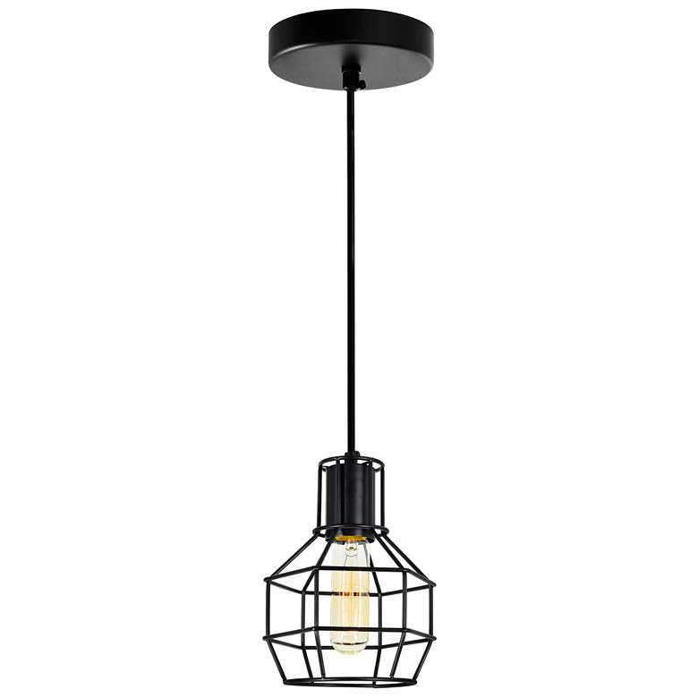 Image 1 Secure 1 Light Down Mini Pendant With Black Finish