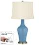 Secure Blue Anya Table Lamp with Dimmer