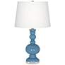 Secure Blue Apothecary Table Lamp with Dimmer