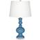 Secure Blue Apothecary Table Lamp with Dimmer