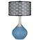 Secure Blue Black Metal Shade Spencer Table Lamp
