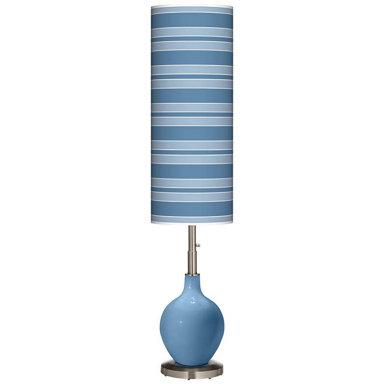 Image 1 Secure Blue Bold Stripe Ovo Floor Lamp