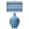 Secure Blue Bold Stripe Ovo Table Lamp