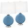 Secure Blue Carrie Table Lamp Set of 2 with Dimmers