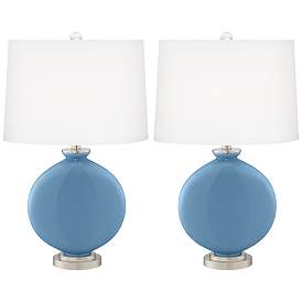 Image2 of Secure Blue Carrie Table Lamp Set of 2