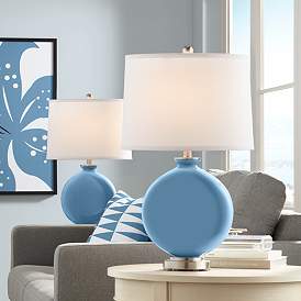 Image1 of Secure Blue Carrie Table Lamp Set of 2