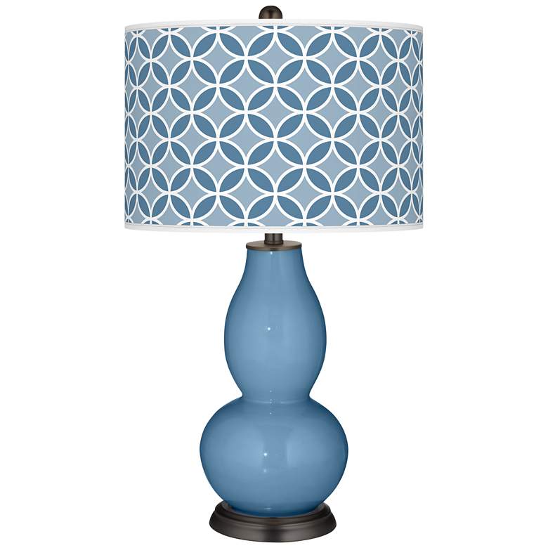 Image 1 Secure Blue Circle Rings Double Gourd Table Lamp