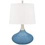 Secure Blue Felix Modern Table Lamp with Table Top Dimmer