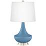 Secure Blue Gillan Glass Table Lamp with Dimmer