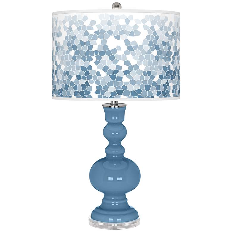 Image 1 Secure Blue Mosaic Giclee Apothecary Table Lamp