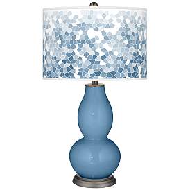 Image1 of Secure Blue Mosaic Giclee Double Gourd Table Lamp