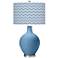 Secure Blue Narrow Zig Zag Ovo Table Lamp