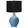 Secure Blue Ovo Table Lamp with Black Shade