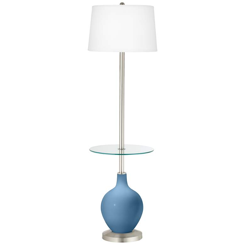 Image 1 Secure Blue Ovo Tray Table Floor Lamp